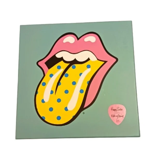 Happy Socks Rolling Stones Gift Box includes 6 Socks & Novelty Box NIB - Picture 2 of 10